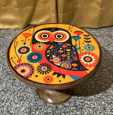 Epoxy Resin Wooden Decorative Owl Cake Stand