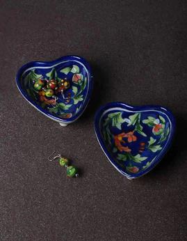 Hand-Painted Heart-Shaped Ceramic Dishes