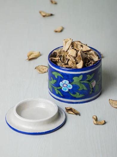 Hand-painted ceramic jar