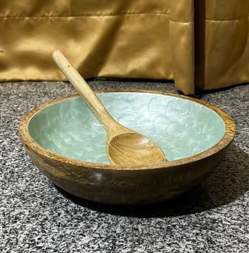 Epoxy Resin Wooden Bowl with Spoon