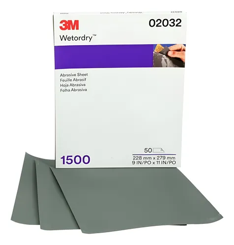 2032 Hoja de Lija Agua abrasiva 3M Wetordry 1500
