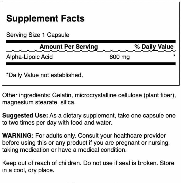 Ácido alfa lipoico 600mg