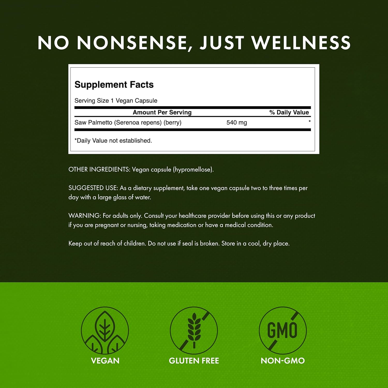 Full Spectrum Saw Palmetto 540mg 