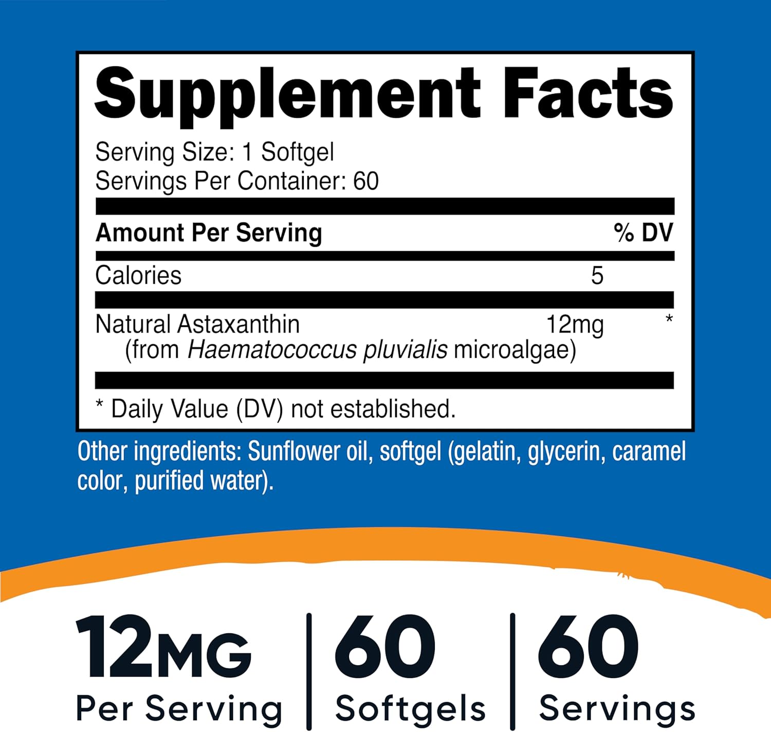 Astaxantina 12mg 60 cápsulas