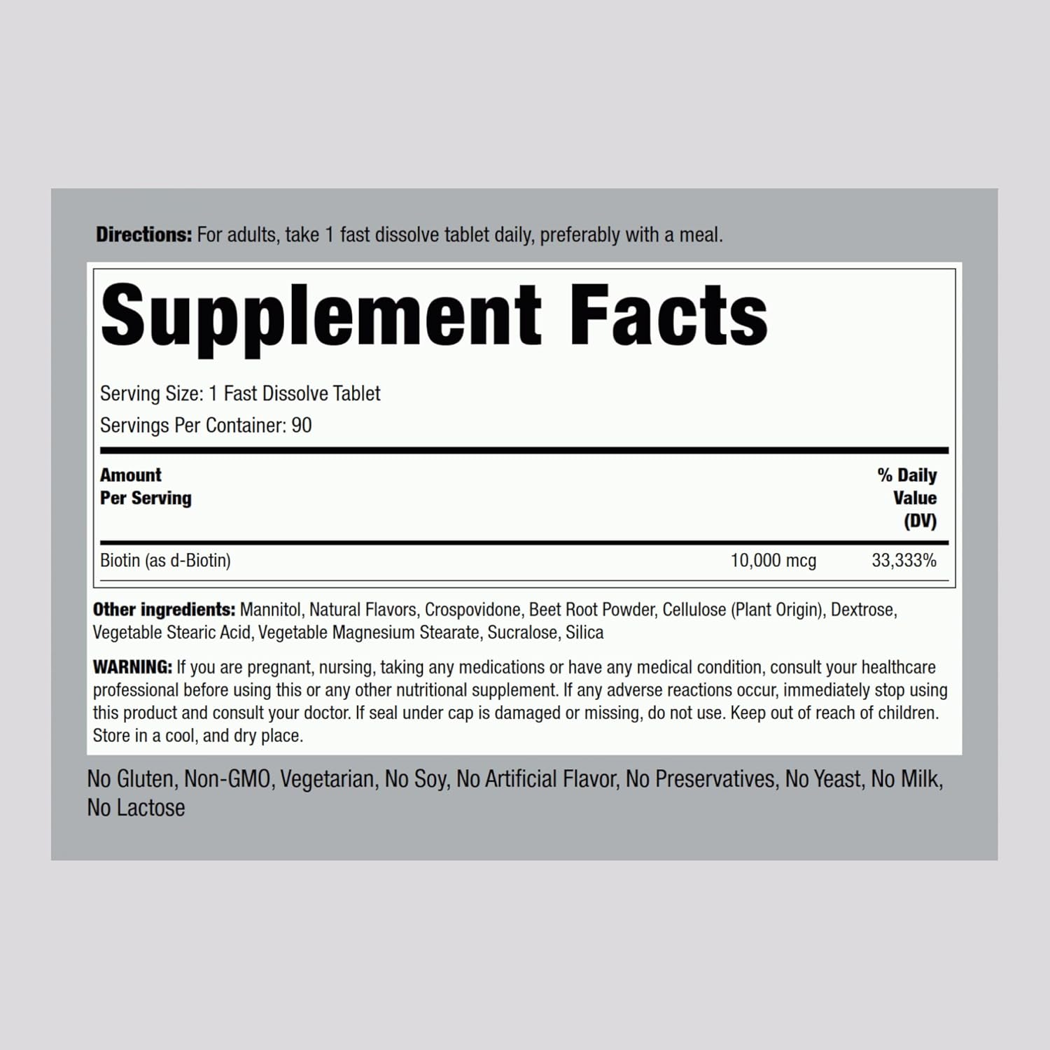 Biotina Sublingual 10,000 mcg