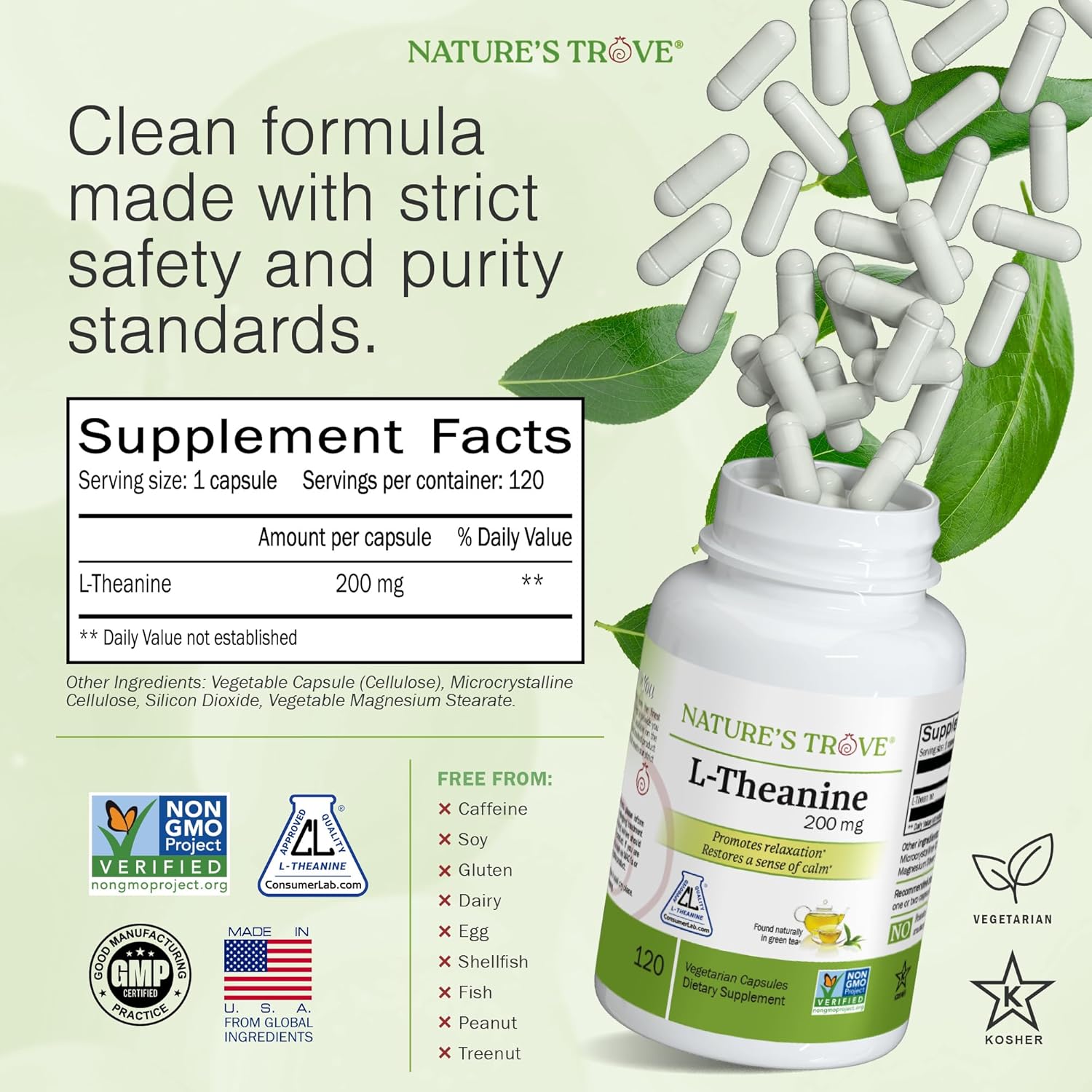 L-teanina 200mg 120 Cápsulas