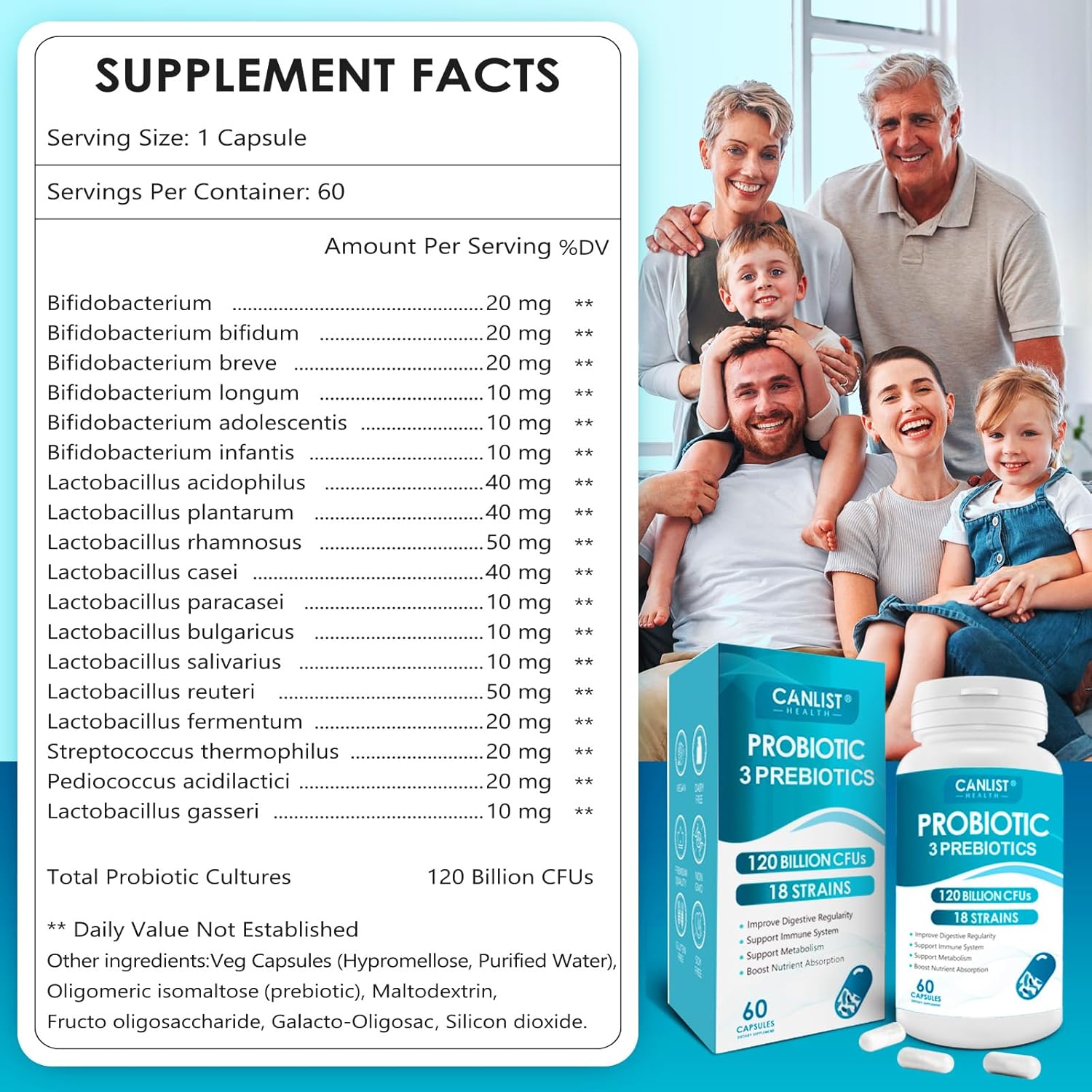 Probióticos 18 cepas 120 billones