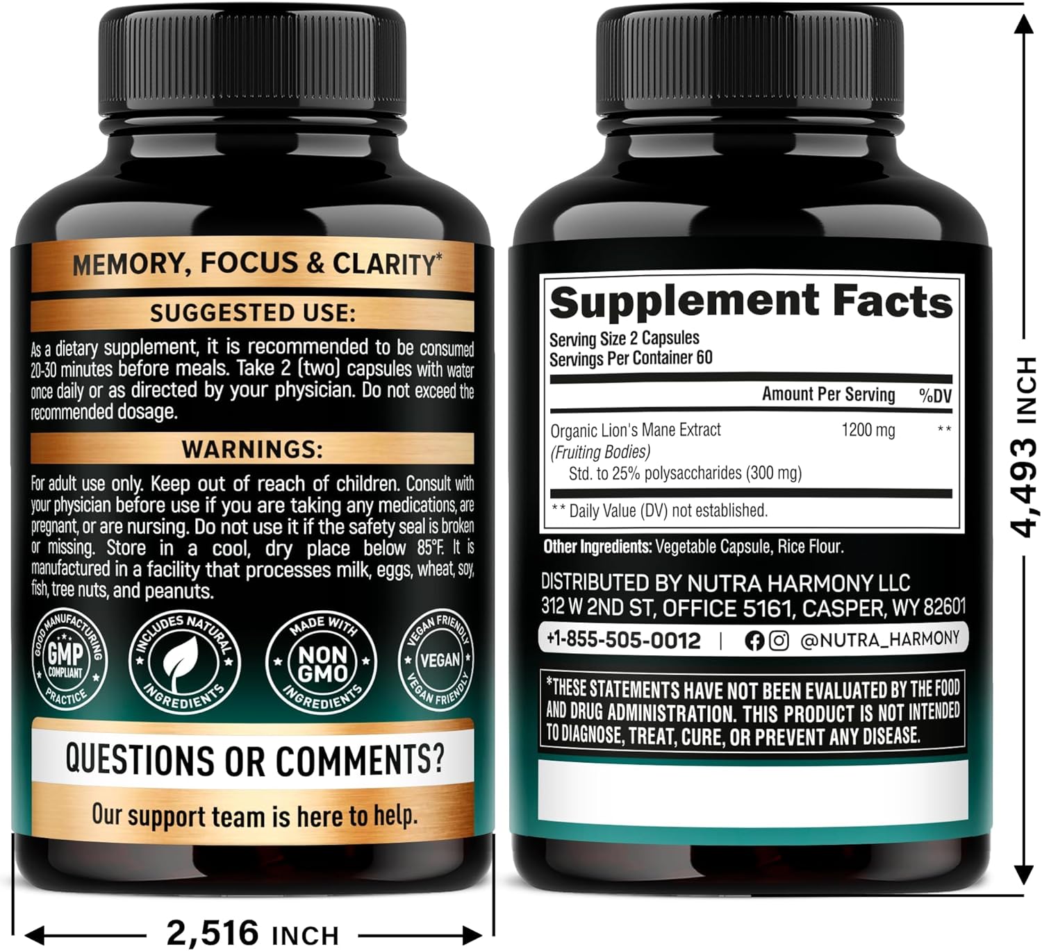 Melena De León Orgánica 1200mg