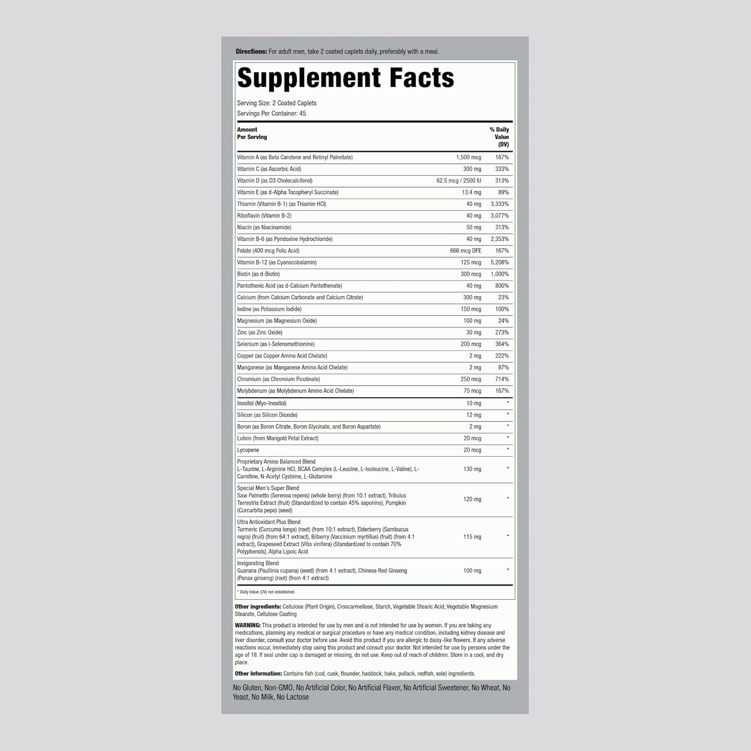 Multivitaminas para hombres