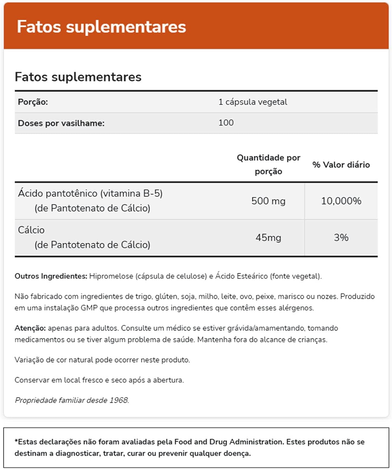 Ácido Pantoténico Vitamina B-5
