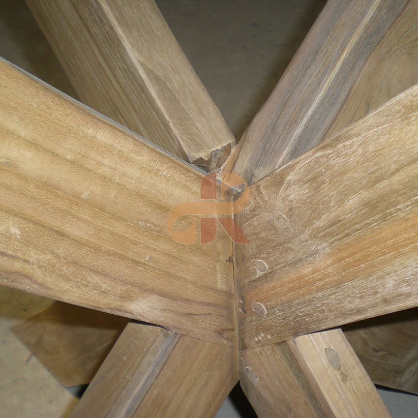 DRDT 002 - Round Dining Table - Slim Cross Legs