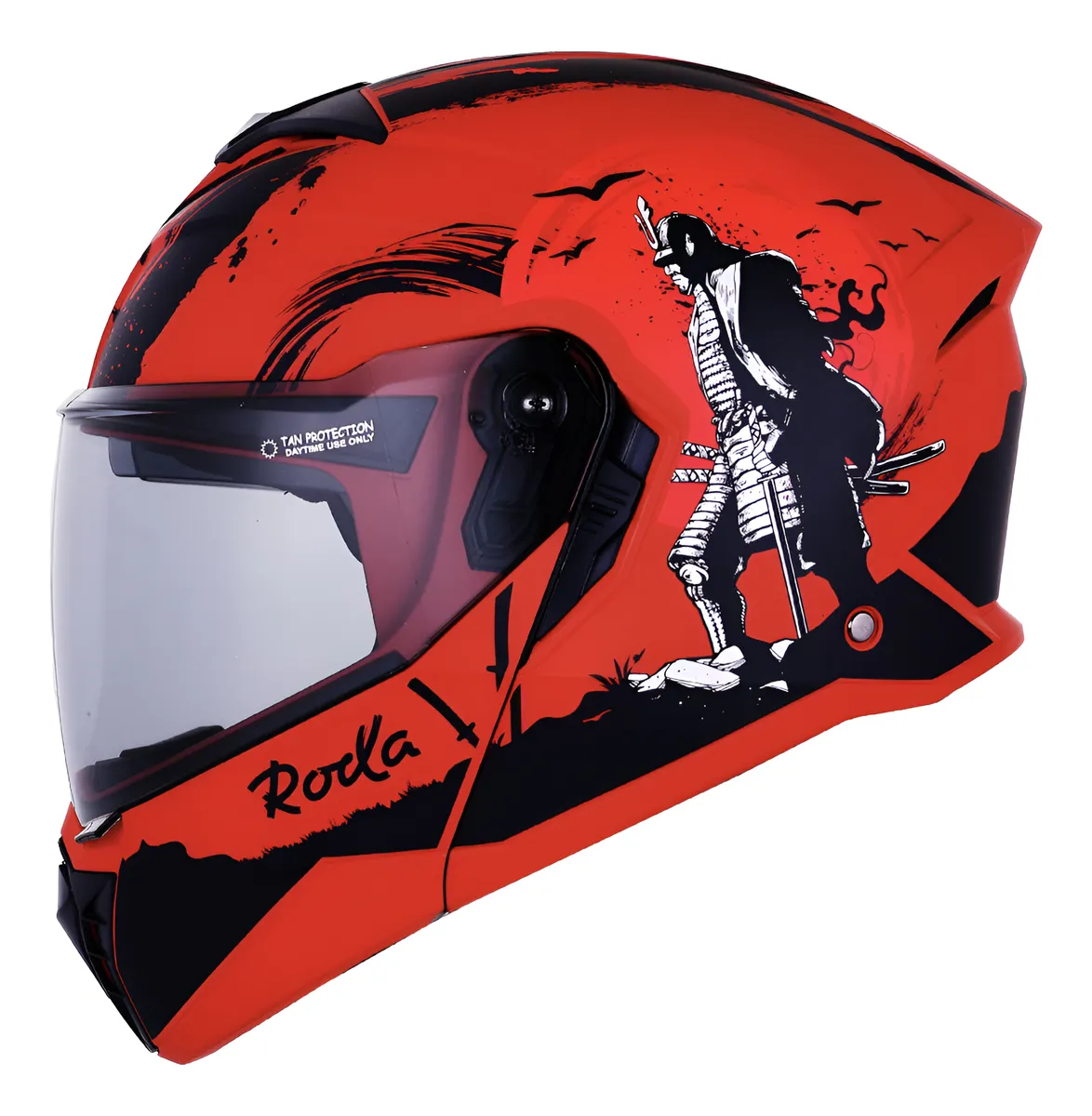 Casco Roda Booster Rojo Mate Sun Mica Humo 