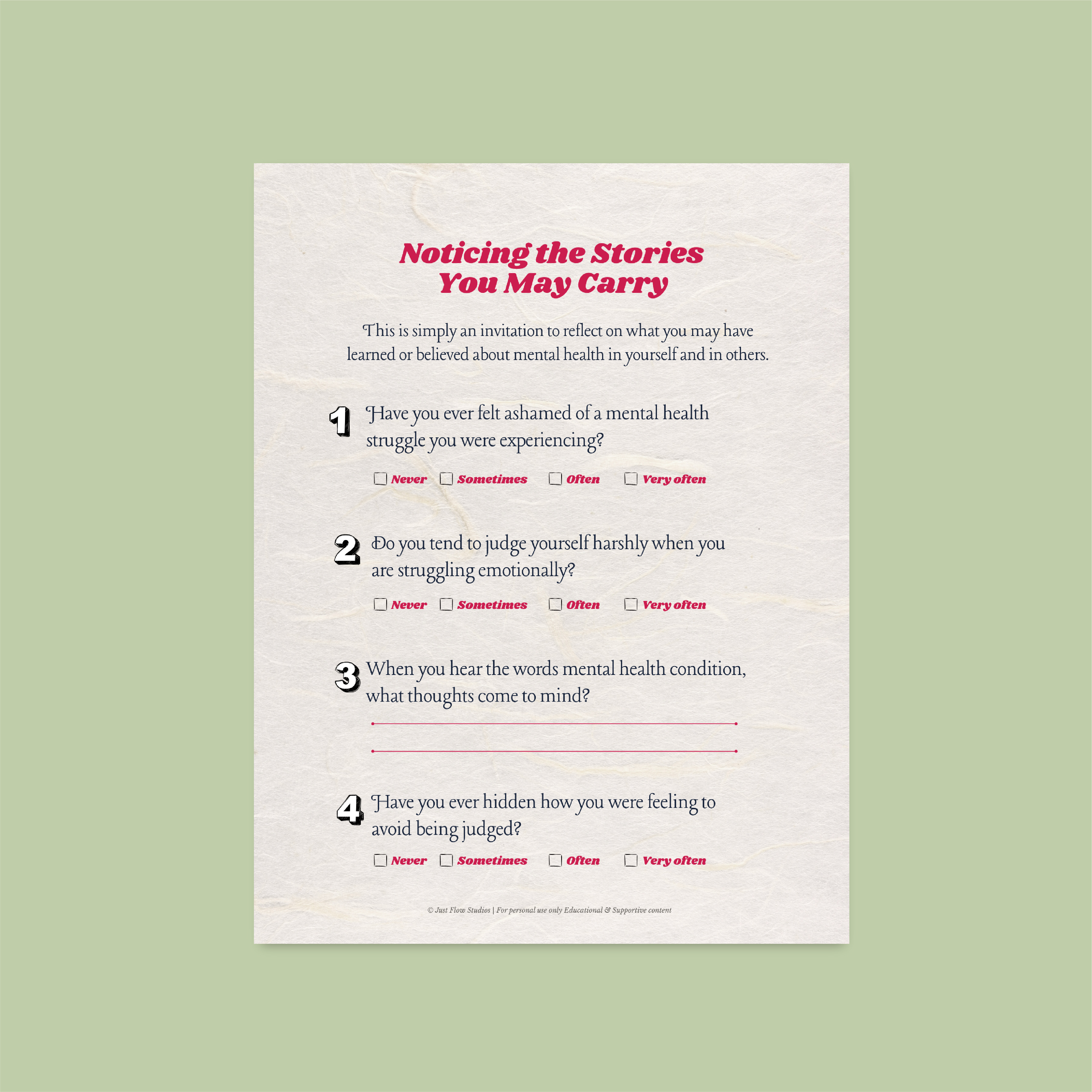 Self-Stigma Reflection