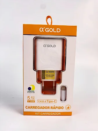 Carregador Tipo-C Gold Fast Charger