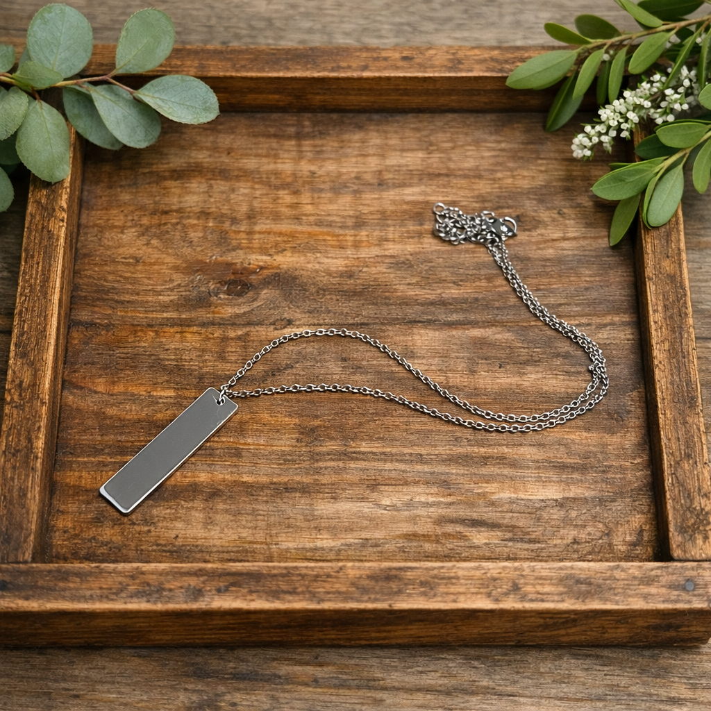 Silver Flat Bar Monogram/Name Necklace