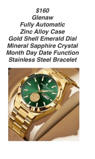 Emerald Green Face Gold Case Bracelet
