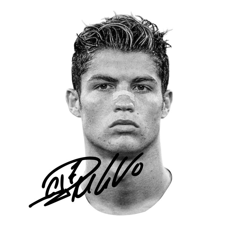 Autographed Black and White Portrait Poster