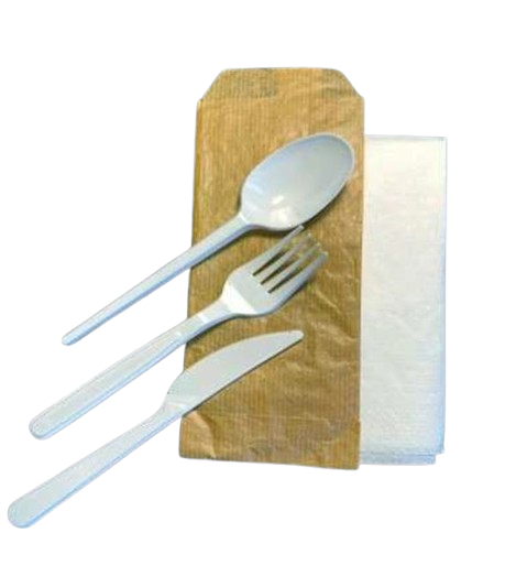 Tacâm Tris (Lingură + Furculiță + Cuțit + Servețel)