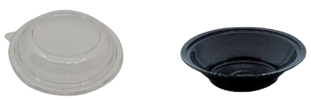 Caserola salata plastic neagra cu capac transparent - FT 120