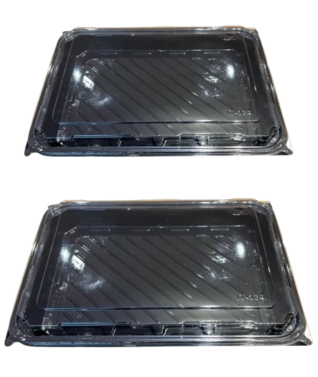 Caserola neagra mica cu capac transparent 20/12/4