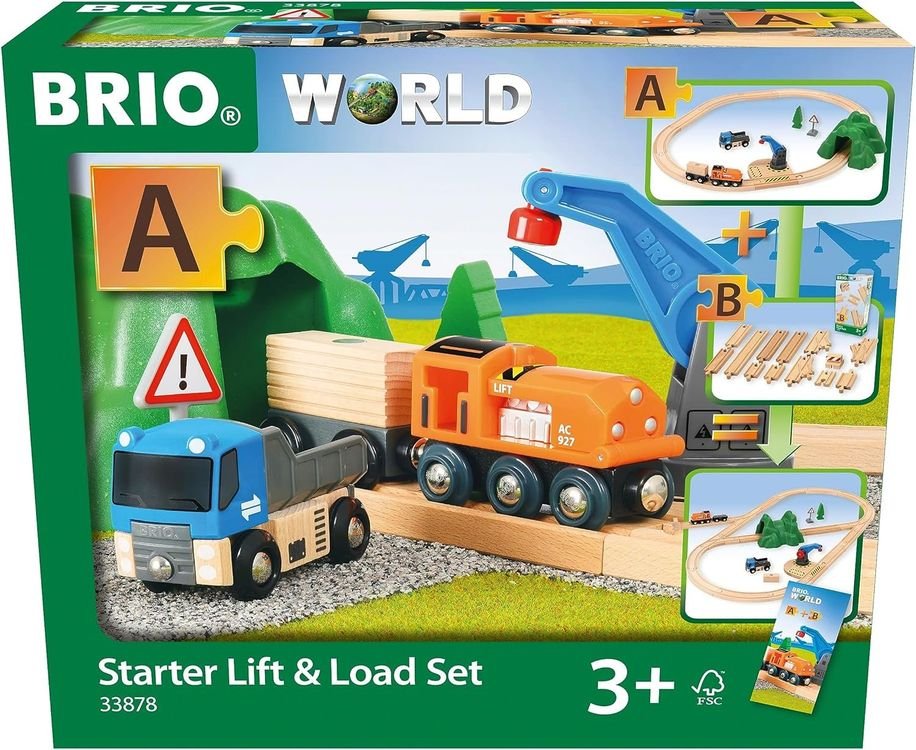 BRIO 33878 - Starterset Güterzug mit Kran