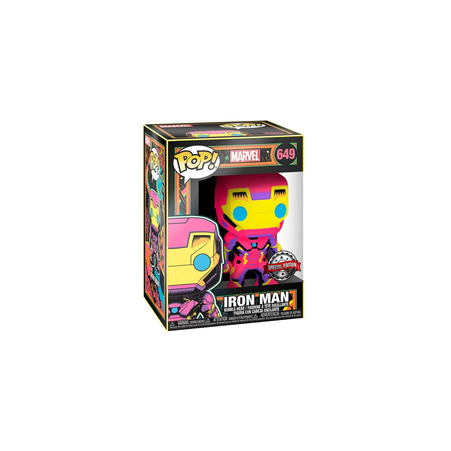 Funko POP Marvel Black Light Iron Man Special Edition #649