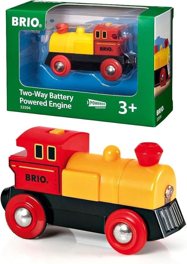 Brio World 33594 - Gelbe Eisenbahn Lok Batterielok