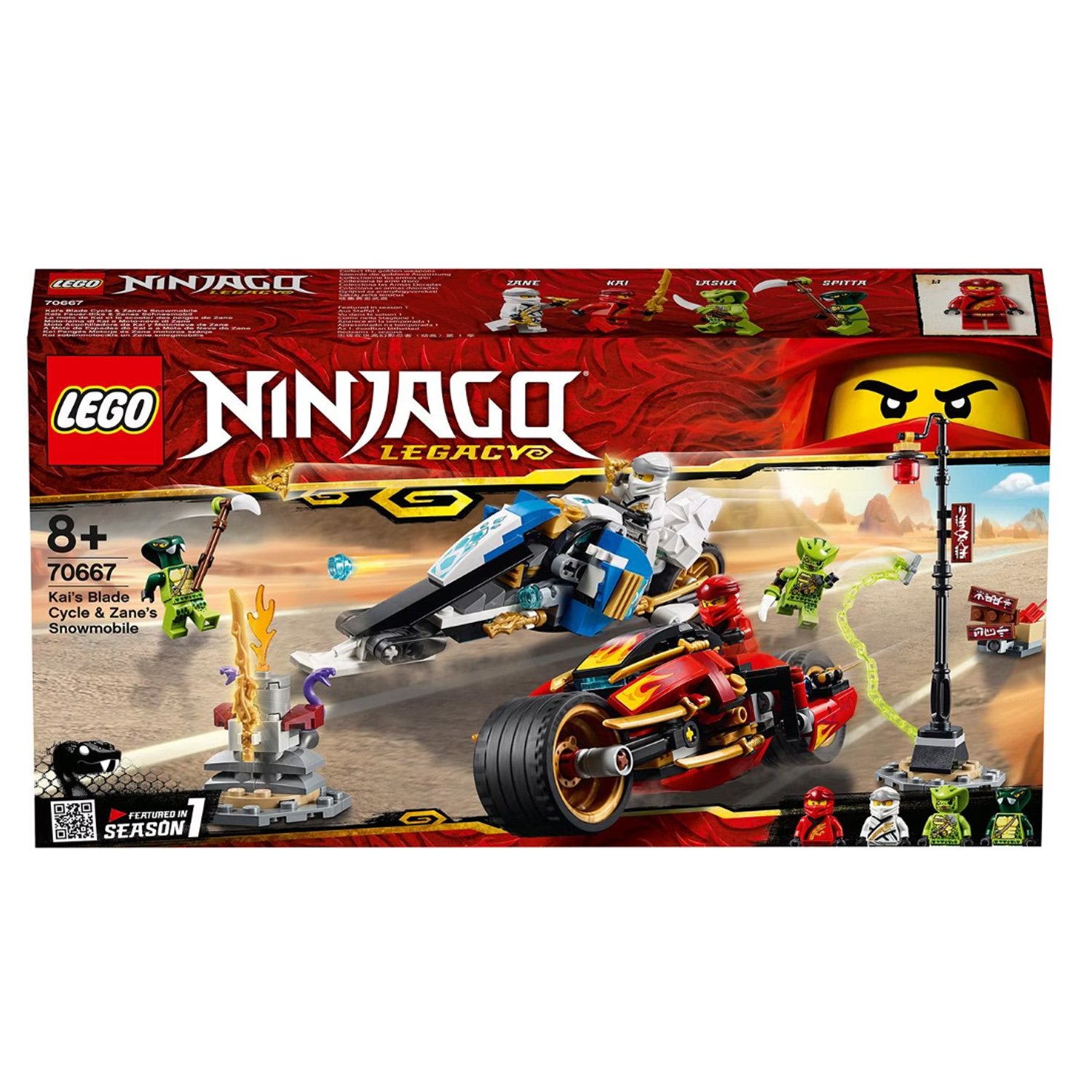 LEGO NINJAGO 70667 Kais Feuer-Bike & Zanes Schneemobil