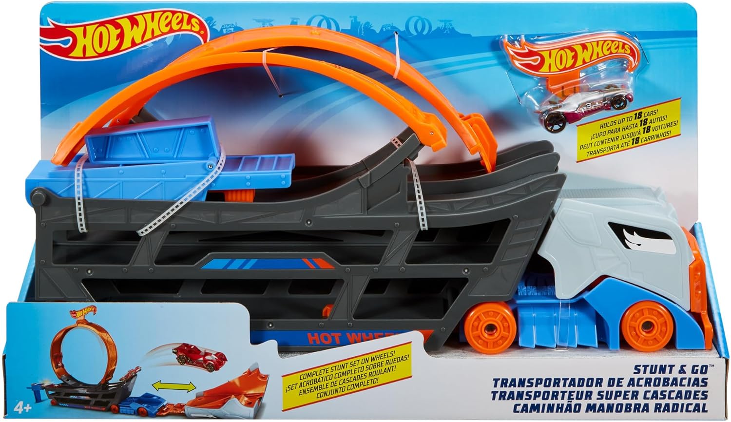 Hot Wheels Stunt N Go Transporter und Trackset