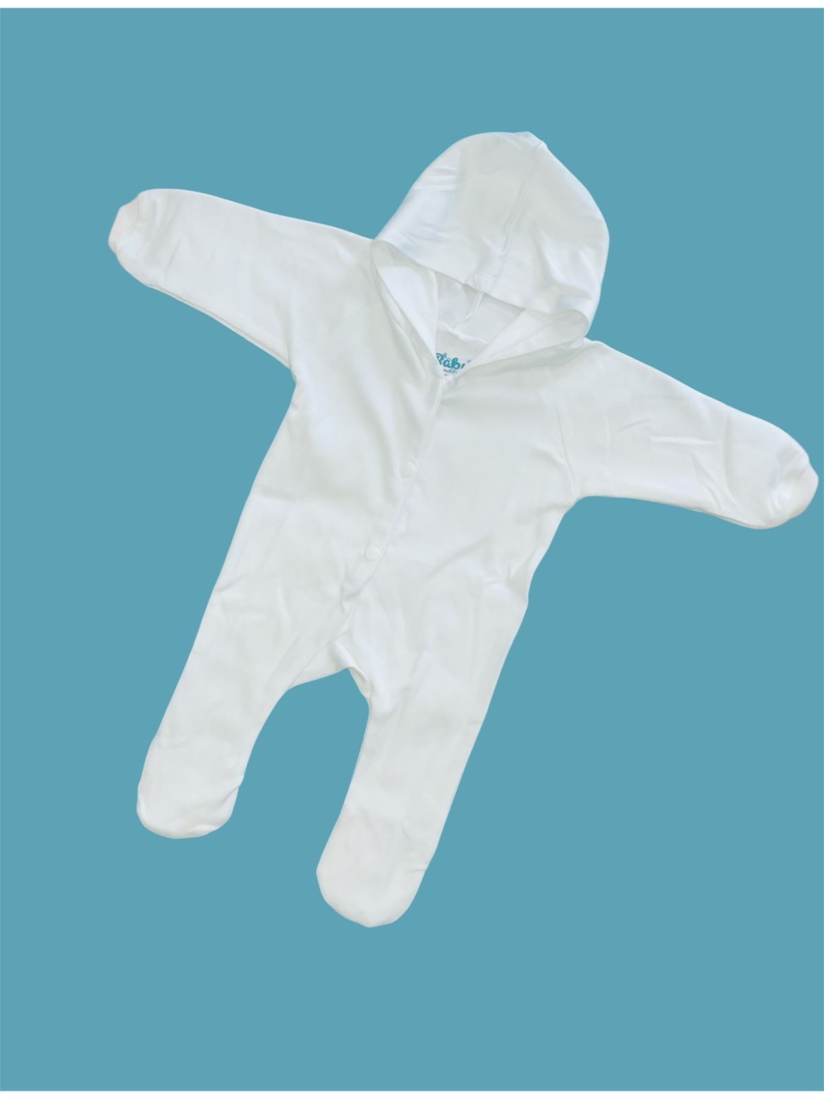 BABY FRIENDLY Premium Full Romper Button Cotton (Pure White)