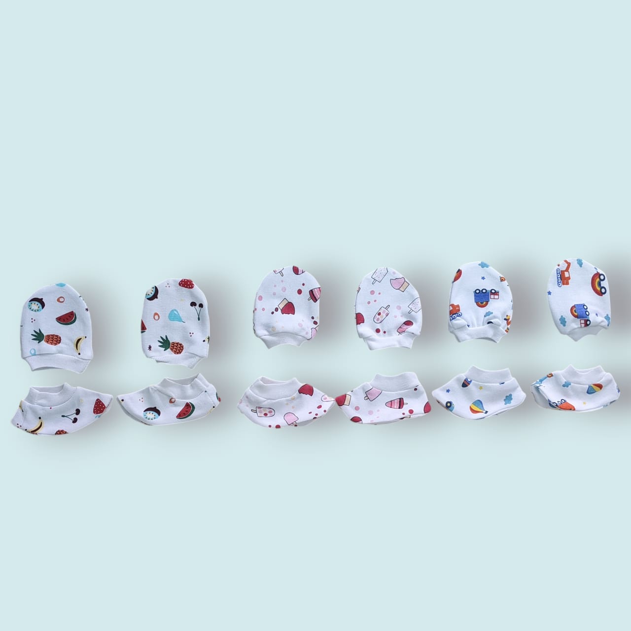 BABY FRIENDLY Premium Mittens,booties Pack Of 4