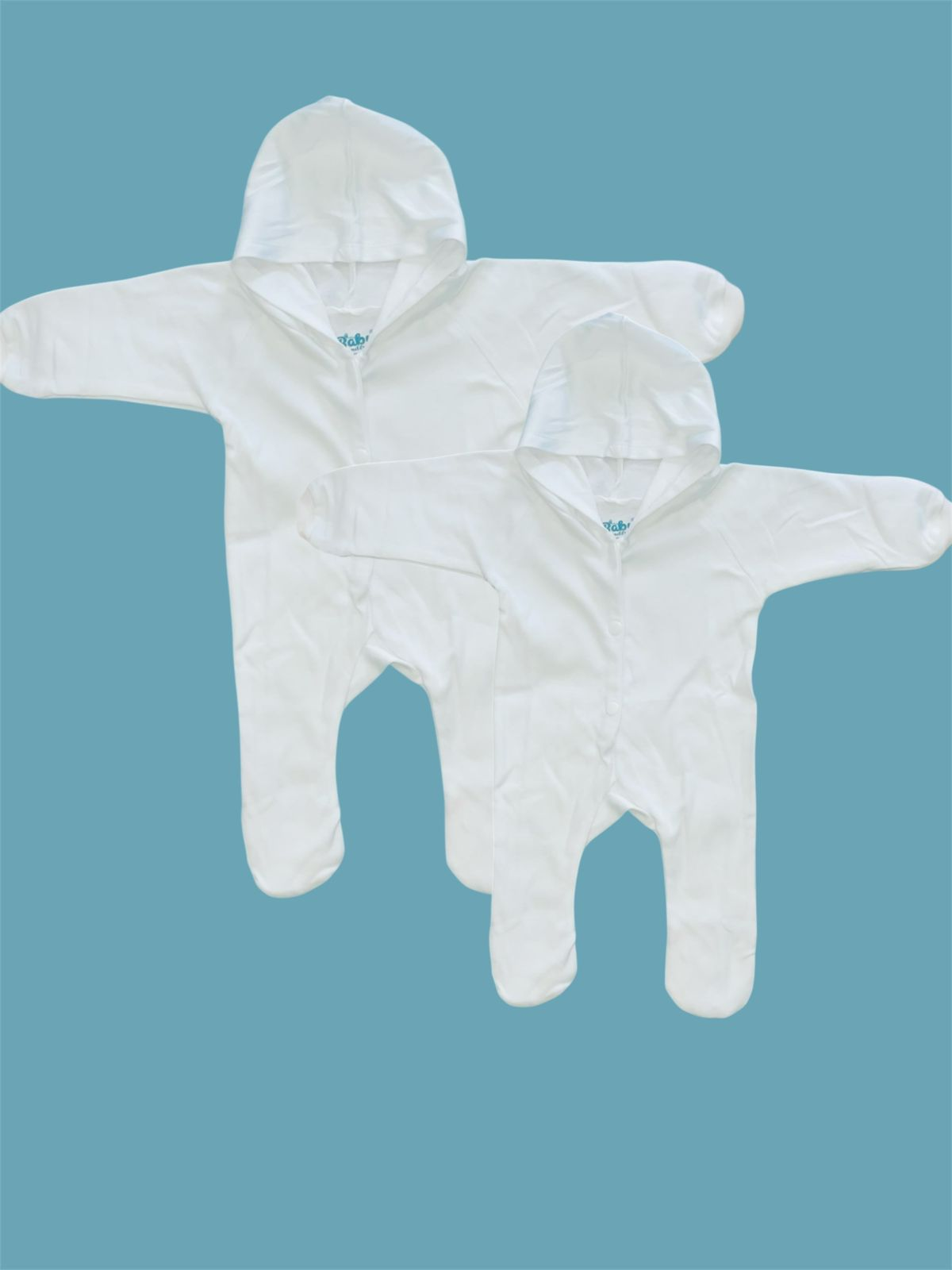 BABY FRIENDLY Premium Full Romper Button Cotton (Pure White) Pack Of 2