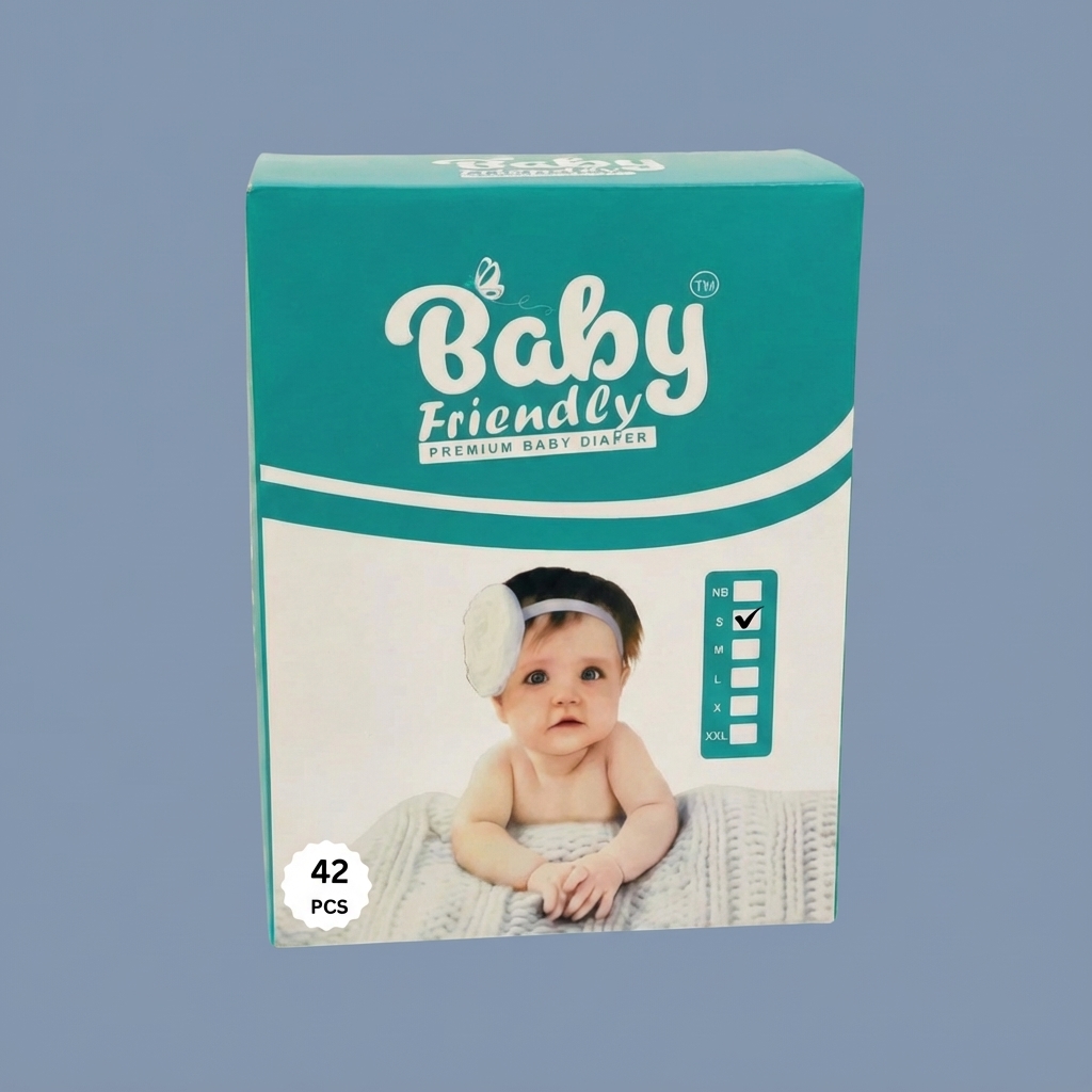 BABY FRIENDLY Premium Baby Disposable Diapers (Small,42pcs)