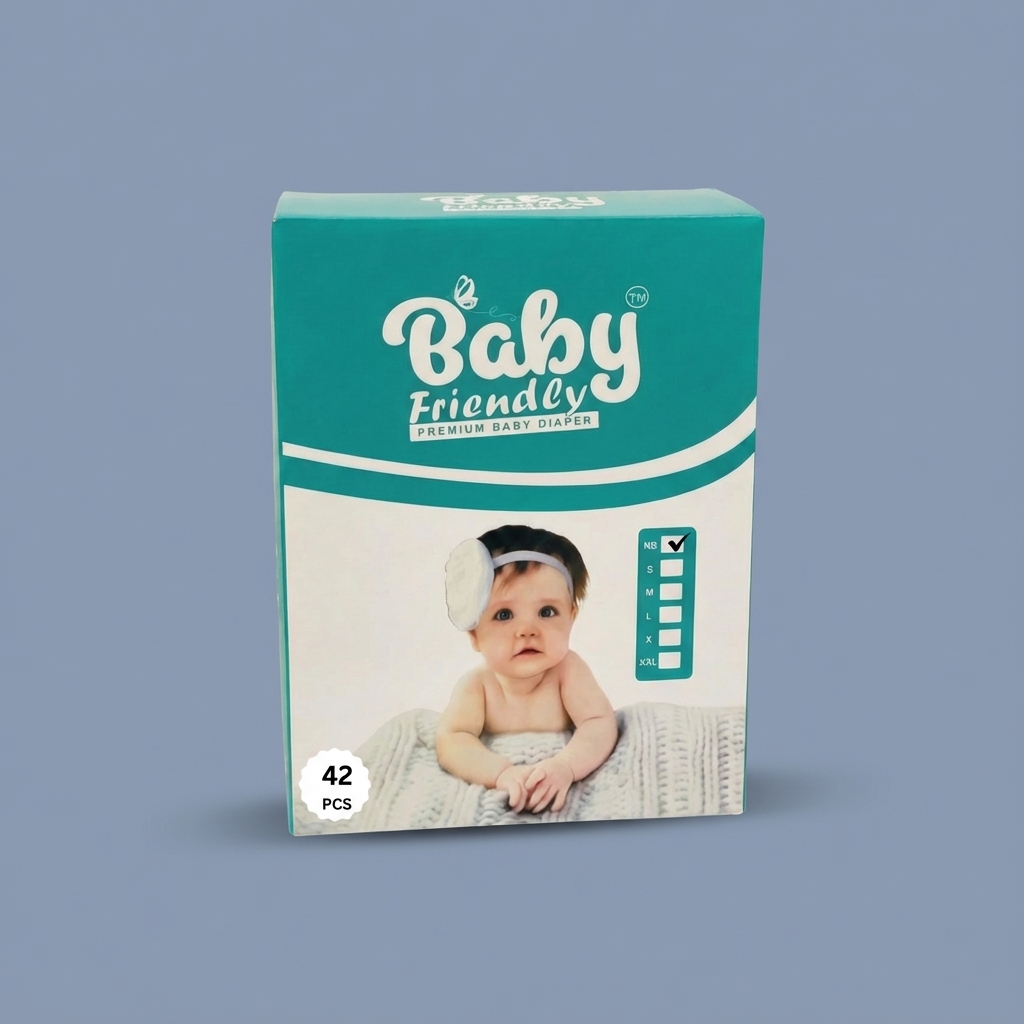 BABY FRIENDLY Premium Baby Disposable Diapers (NB,42pcs)