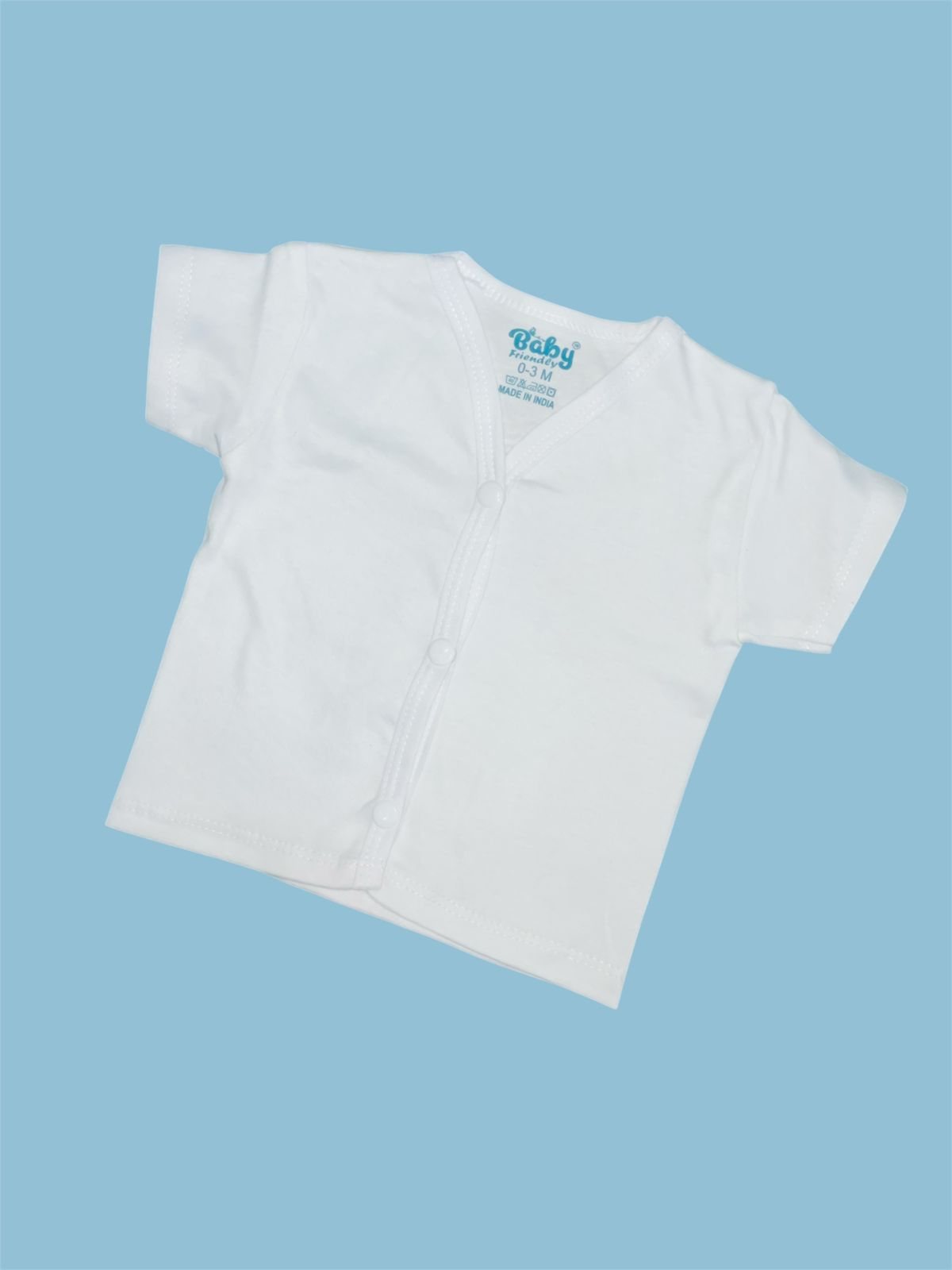 BABY FRIENDLY Premium Half sleeve Jhabala Cotton (Pure White)