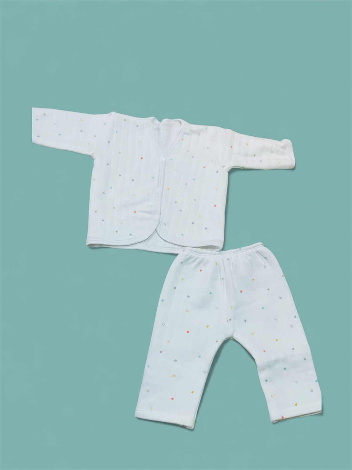 BABY FRIENDLY Premium Jakkad set shirt with pant (White Print)