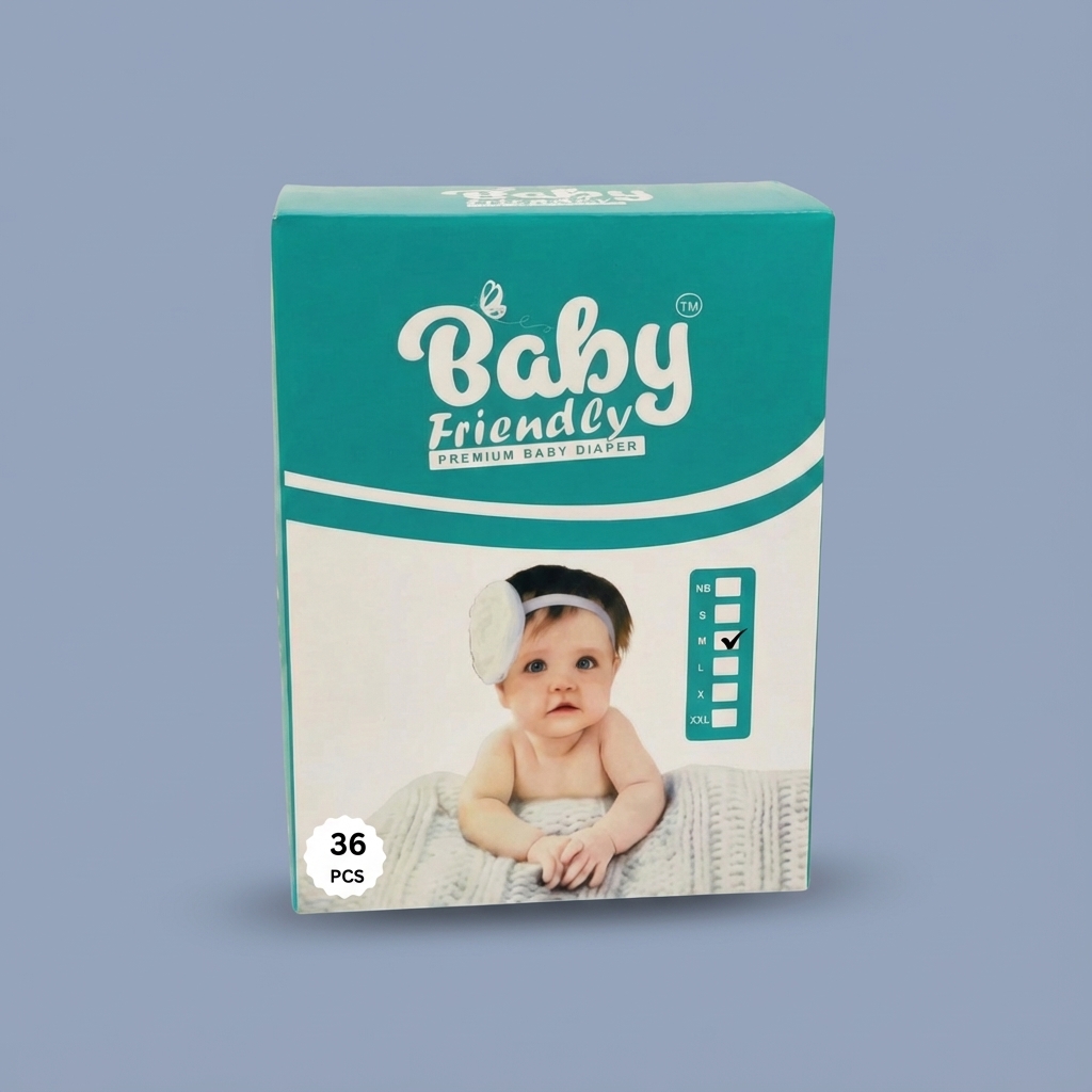 BABY FRIENDLY Premium Baby Disposable Diapers (Medium,36pcs)