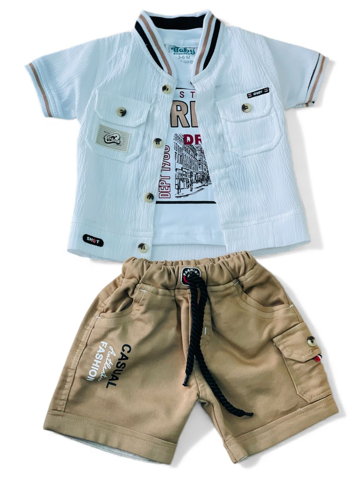 BABY FRIENDLY Premium T shirt & Shorts Blazer Set