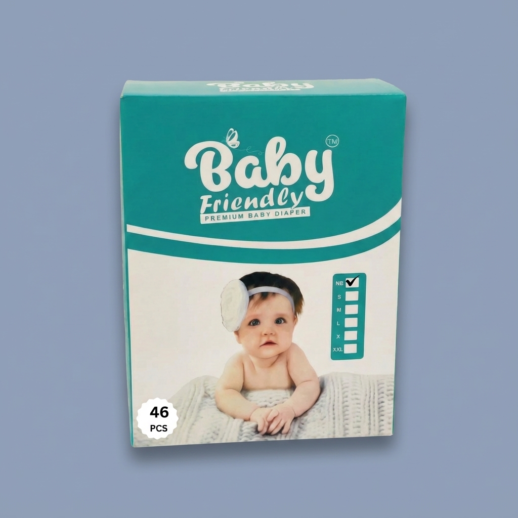 BABY FRIENDLY Premium Baby Disposable Diapers (XL,46pcs)