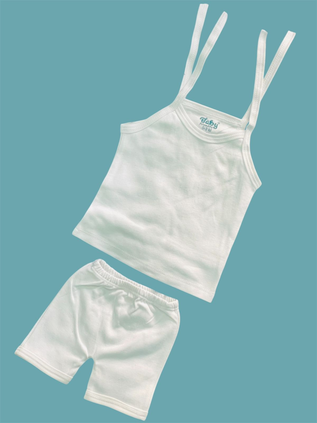 BABY FRIENDLY Premium Tie Jhabala Set Cotton (Pure White)