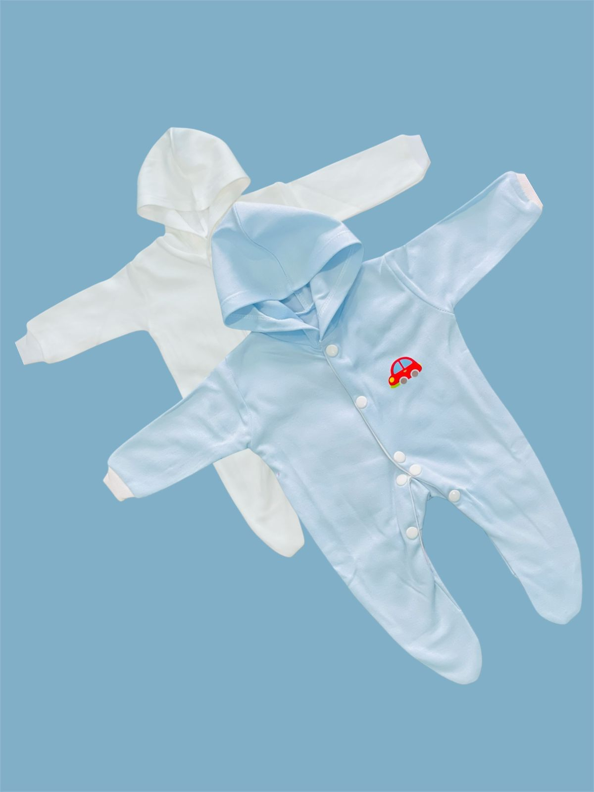 BABY FRIENDLY Premium Full Romper Button Cotton (Plain colours) Pack Of 2