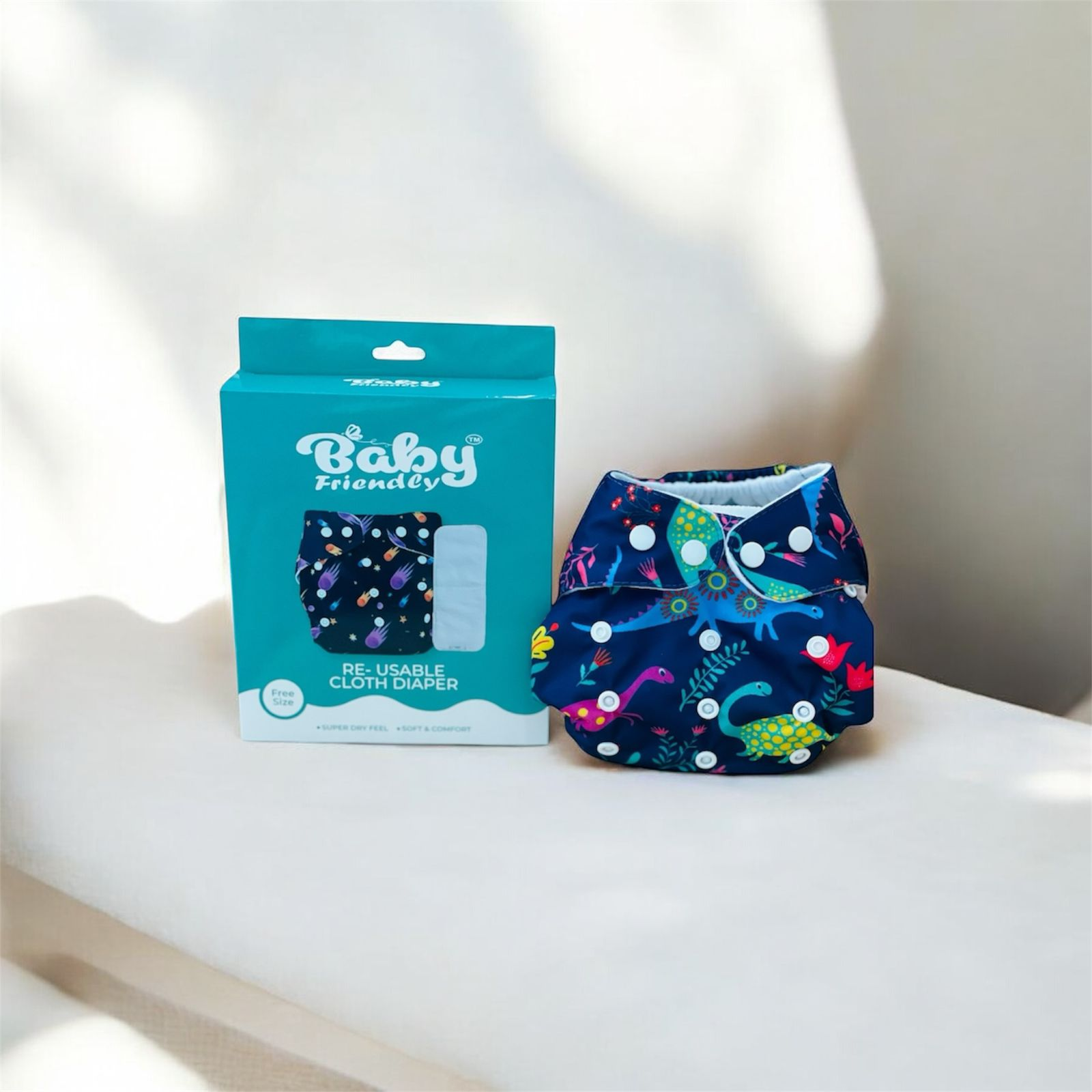 BABY FRIENDLY Premium Baby Reusable Diapers Without Pad (Free size)
