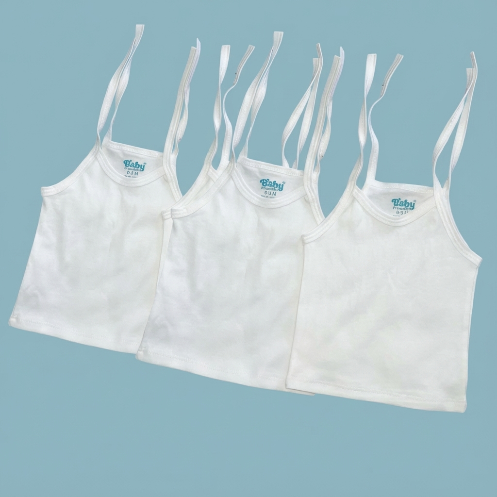 BABY FRIENDLY Premium Jhabala knot Cotton (Pure White) Pack Of 3