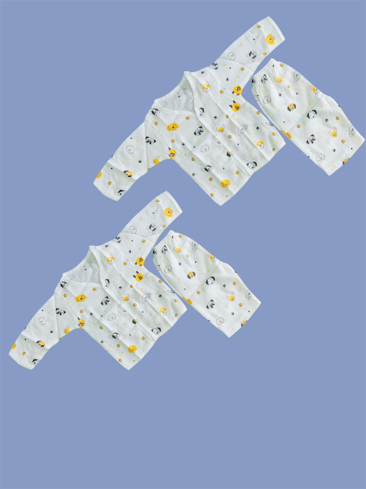 BABY FRIENDLY Premium Jhabala with pant Full sleeve muslin Pack Of 2