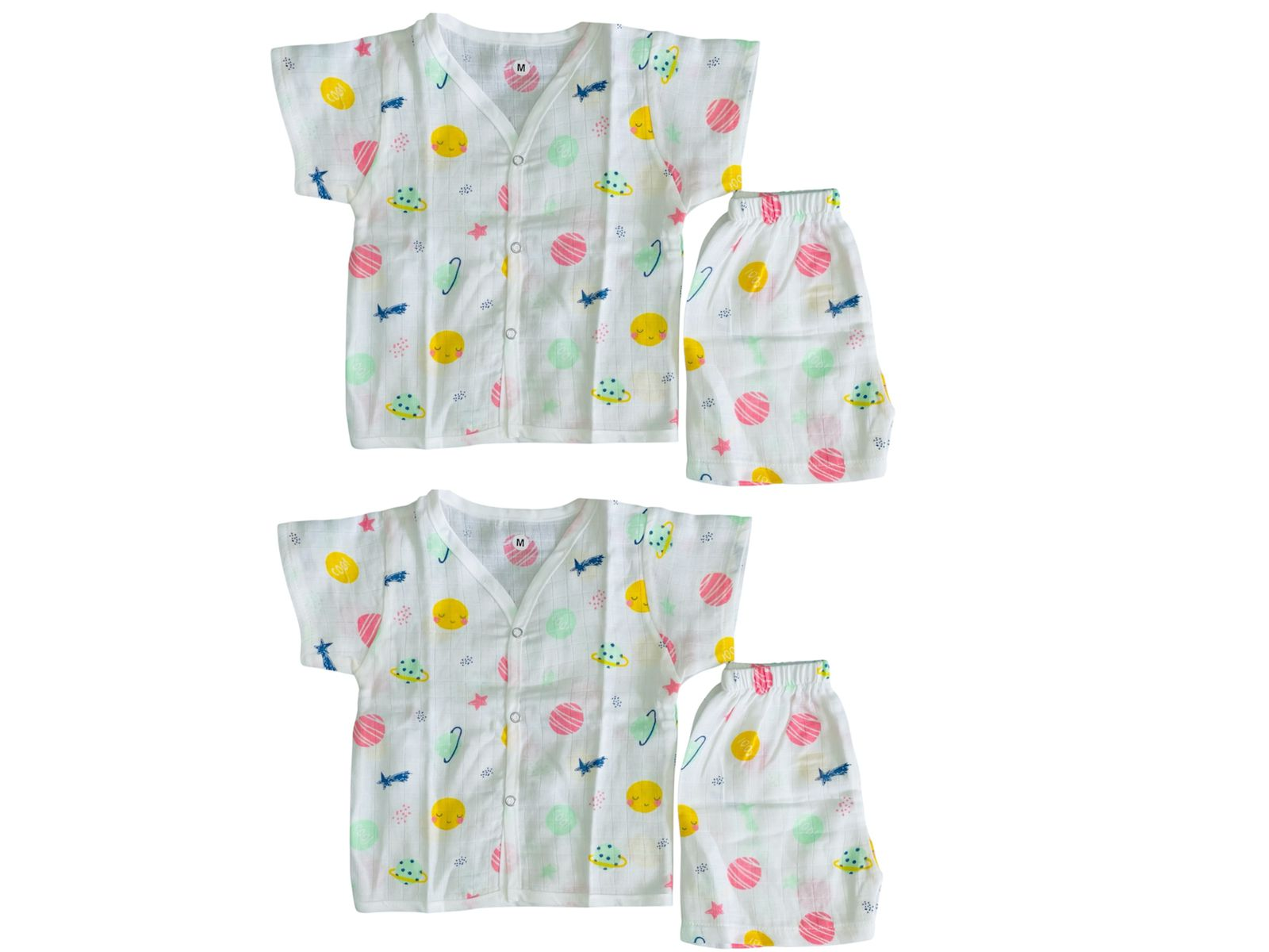BABY FRIENDLY Premium Jhabala with shorts Half sleeve muslin Pack Of 2