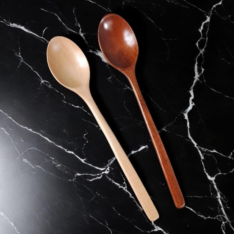 Long Wooden Cooking Spoon: Eco-Friendly Kitchen Utensil (23.5cm)