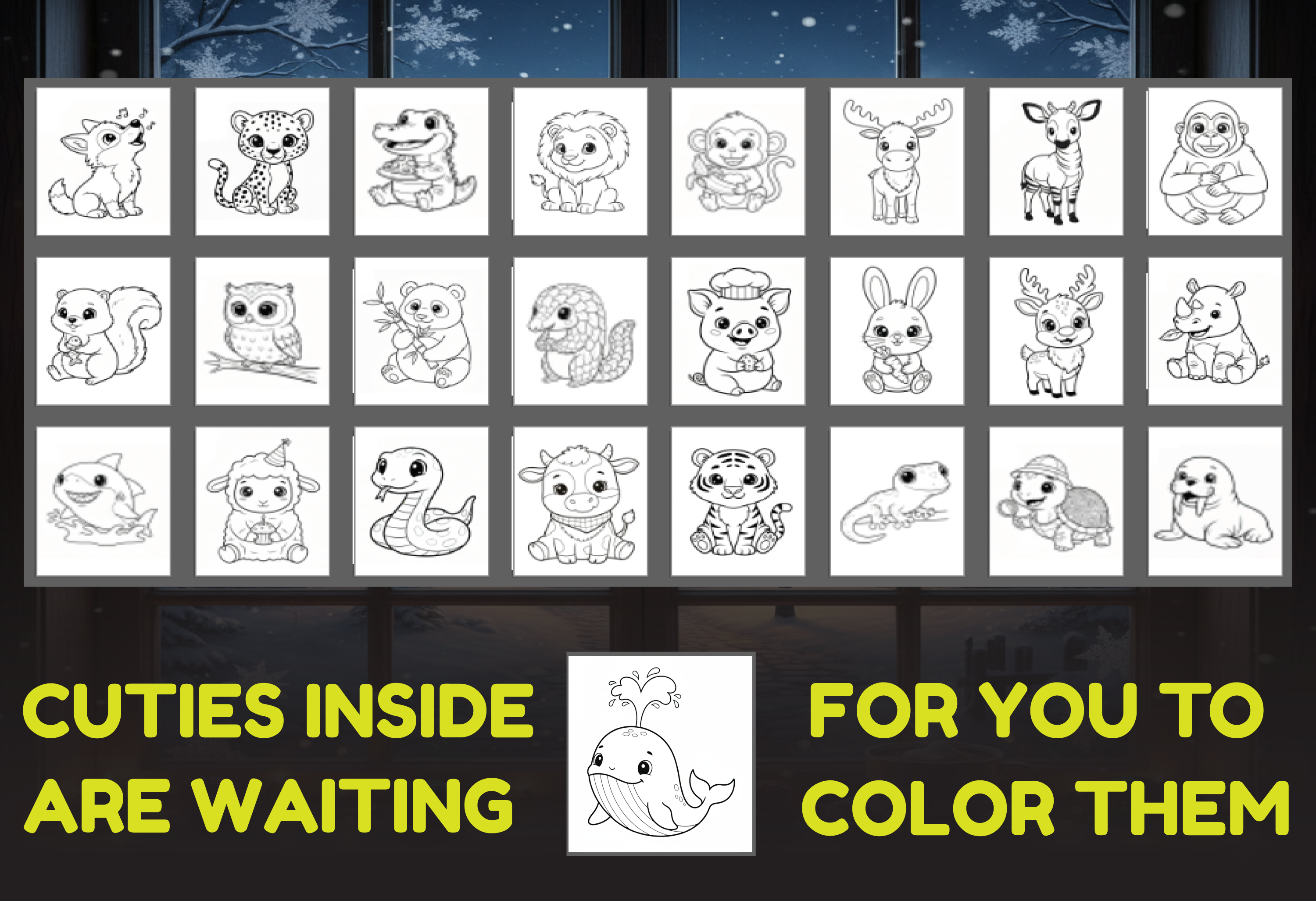 Cute Animal Coloring Pages for Kids (Ages 3–7) | 25 Printable Fun & Easy Coloring Sheets - Set 2