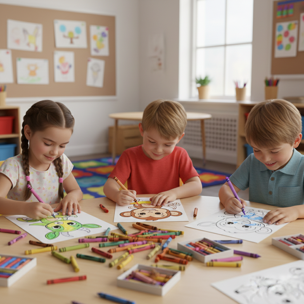 Cute Animal Coloring Pages for Kids (Ages 3–7) | 25 Printable Fun & Easy Coloring Sheets, Set-1