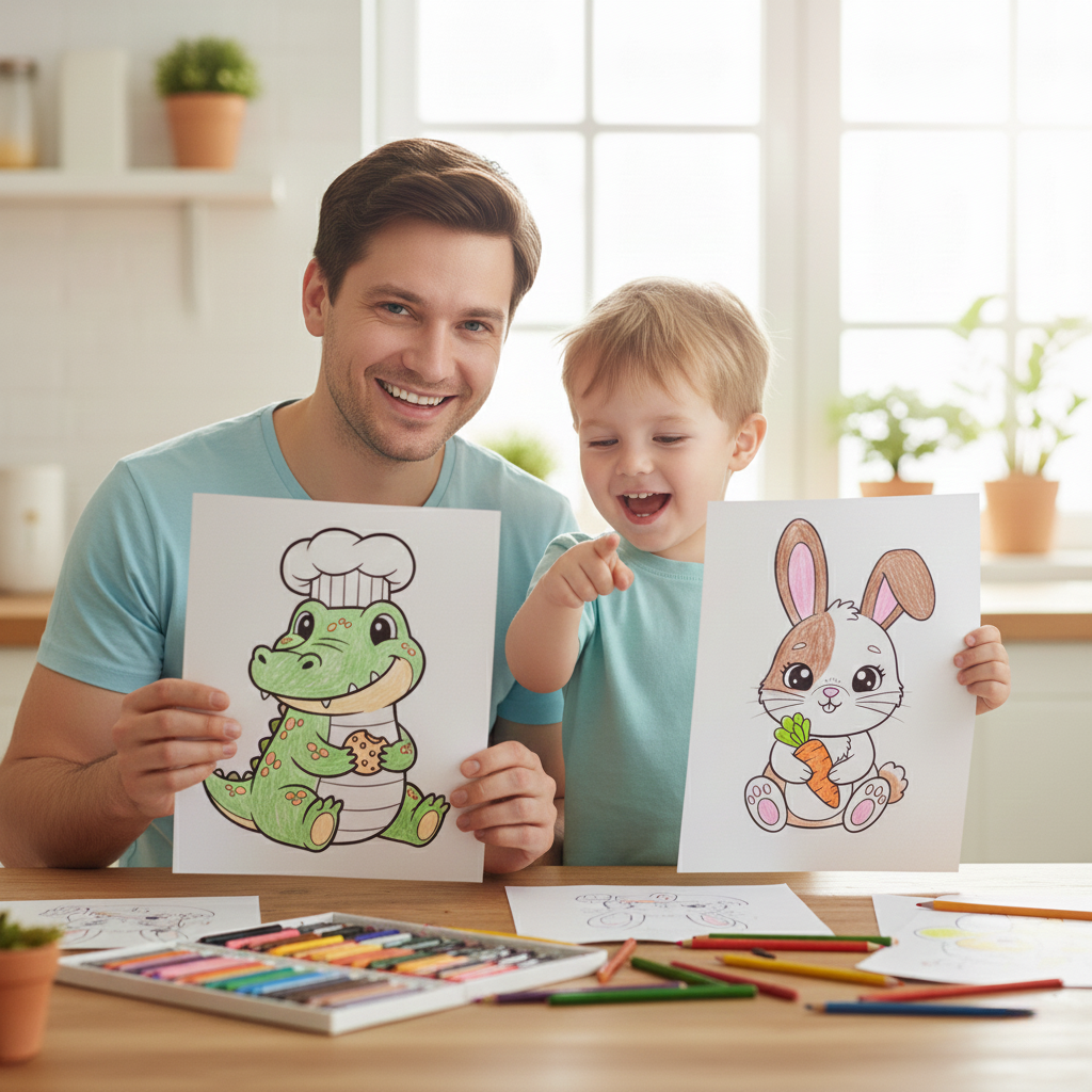 Cute Animal Coloring Pages for Kids (Ages 3–7) | 25 Printable Fun & Easy Coloring Sheets, Set-1