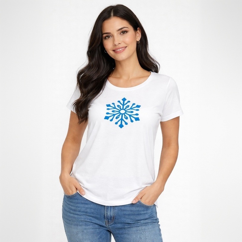 T-Shirt mit Schneeflocken-Design